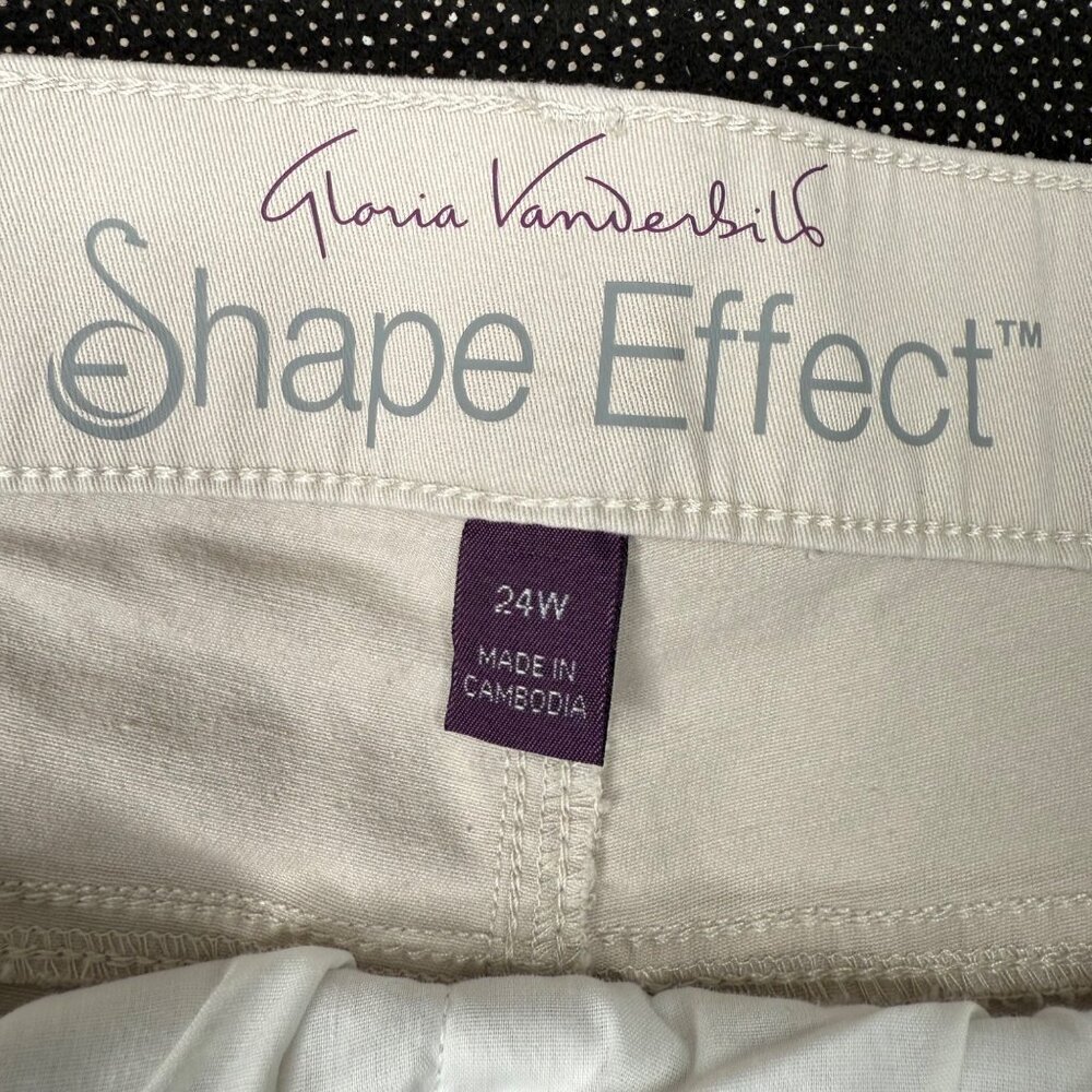 Gloria Vanderbilt Shape Effect High-Rise Bermuda Shorts 24W Beige Cotton Blend W - Picture 3 of 12